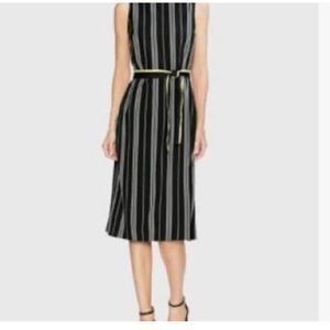 Vince Camuto black striped midi dress